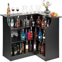 Vevor L-Förmige Hausbar 130 x 100 x 112 cm Schwarz