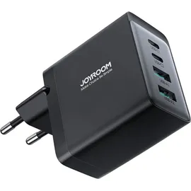 Joyroom Ladegert GaN 67W 4 Ports (2x USB, 2x USB C) schwarz (TCG02) + Kabel USB C - USB C 100W 1,2m - Schwarz