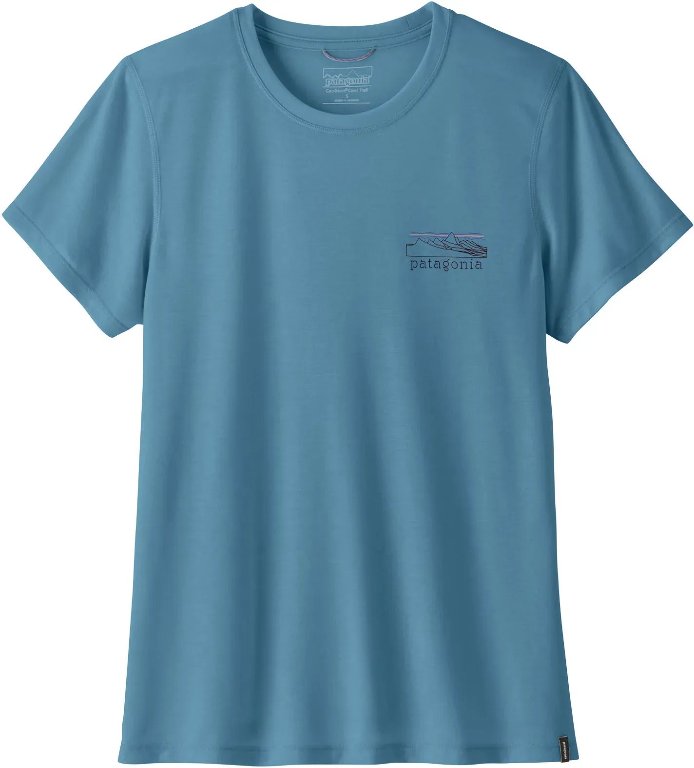 Patagonia Damen Cap Cool Trail Stratapeaks T-Shirt - XL - Shore Blue