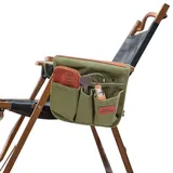 HINAA Outdoor Campingstuhl Armlehnen-Organizer, 4 Taschen, rutschfest, multifunktional, Strandstuhl, seitliche Aufbewahrungstasche für Tablet, Telefon, Pad, Buch, Zeitschriften, Camping-Zubehör