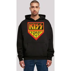 Kapuzenpullover F4NT4STIC "Kiss Rock Band Army Logo", Herren, Gr. M, schwarz, Obermaterial: 100% Baumwolle, casual, oversize, Langarm, Pullover, Premium Qualität, Musik, By Rock Off