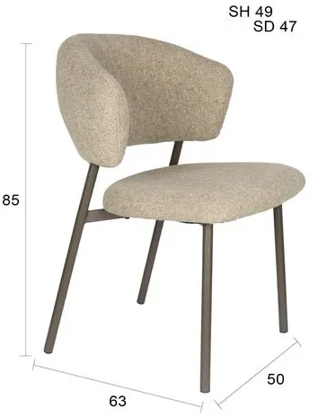2er-Set White Label Stuhl Jasmine Stoff Grün