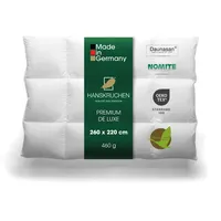 HANSKRUCHEN® Premium de Luxe Daunendecke 260x220 cm - Extra Leicht / Sommer - Made in Germany Kassettendecke aus 100% Baumwolle - Allergiker geeignet