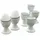 Loberon Eierbecher 6er Set Biarré - Steingut mit Zierendem Farbrand - Handgetöpfert - Glänzende Oberfläche - 6.5cm, weiß