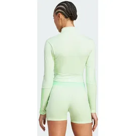 adidas Hyperglam Rib Zip Thru Cover Up - Semi Green Spark / Lime Burst - S