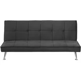 Beliani 3-Sitzer Schlafsofa grau / silber HASLE