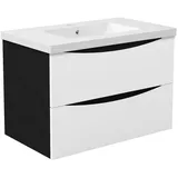 duschspa Waschtisch Waschbecken mit Unterschrank Waschtischunterschrank Smiley, Badmöbel in Breite 50/60/80/90/100 cm schwarz 81 cm x 56 cm x 47 cm