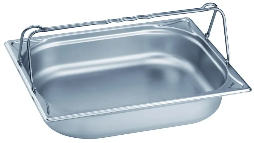 B.PRO Gastronorm-Behälter 6,0 Liter Edelstahl-GN 1/2 mit Bügelgriffen - 100 mm