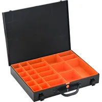AluBox Sortimentsbox mit 24 Einsatzkästen schwarz - L