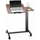 Überbetttisch Mobiler Beistelltisch Mit Klappbarer Schreibtischplatte, Höhenverstellbarer & Winkelverstellbarer Laptoptisch Mit Getränkehalter, Betttisch Für Büro Arbeitszimmer