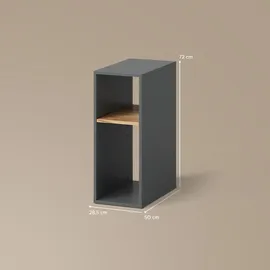 livinity® Lorena PC-SCHRANK 28,5 x 72 x 0 cm Anthrazit/Goldkraft Eiche