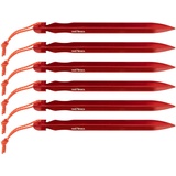 Tatonka ZH Tent Peg Light 17cm (6 Stück) - Ultraleichte Zeltheringe aus Aluminium und mit V-Profil - 17 cm lang und in gut sichtbarem Rot - 6er-Pack