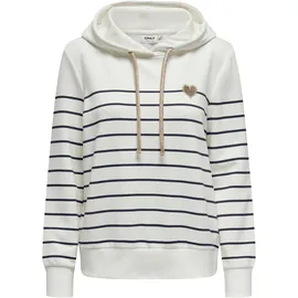 Only Kapuzensweatshirt Gestreift Cloud Dancer Stripes/Navy Blazer M