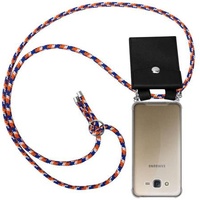 Cadorabo Schutzhülle für Samsung Galaxy J7 2015 Hülle in Blau Handy Kette Kordel abnehmbares Etui