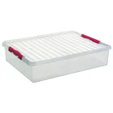 sunware perfectly organised Sunware Q-Line BettBox - 60 Liter - 800 x 500 x 180mm - transparent/rot, 75600605