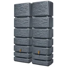 4rain Slim Wandtank Set 700 l inkl. Verbindungsset graphitgrau