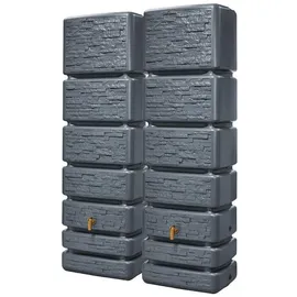 4rain Slim Wandtank Set 700 l inkl. Verbindungsset graphitgrau