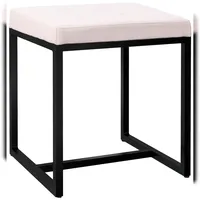 CLP Sitzhocker Barci mit schwarzem Gestell creme/Stoff