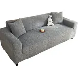 Lollanda Sofahusse Stretch-Sofabezug Elastisch Couch Sesselbezug mit dezentem Muster grau 190 cm