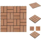 Fußböden & Teppichböden - Living 22 Stk. Terrassenfliesen 30 X 30 Cm 2 Qm Wpc Braun