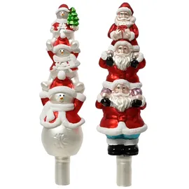 Kaemingk Christbaumspitze Glas 31cm 1 Stück sortiert - rot / weiß