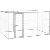 vidaXL Hundezwinger 7,26 m2 Stahl Silber