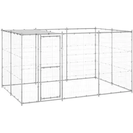 vidaXL Hundezwinger 7,26 m2 Stahl Silber