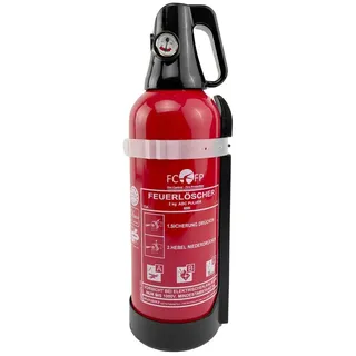 ANAF Pulver-Feuerlöscher ABC Aluminium-Pulverfeuerlöscher 2 kg mit 4 LE KFZ Halterung, Pulver