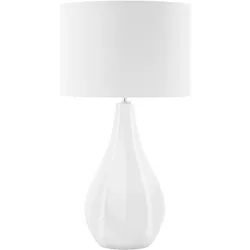 Tischlampe hellbeige 60 cm Trommelform SANTEE