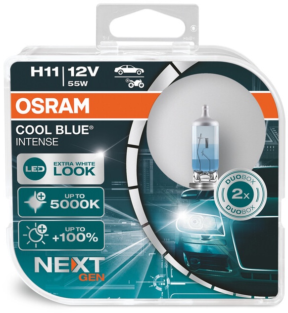 OSRAM Kühle blaue intensive Glühbirne H2 12V/55W - x2, weiss