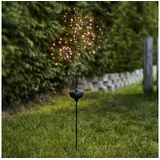 StarTrading LED Solarstab FEUERWERK Gartendeko - 90 warmweiße LED in 3 Kugeln - H: 95cm - Dämmerungssensor