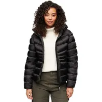 Superdry Damen. W5011724A Fuji Steppjacke mit Kapuze schwarz (S), Lässig, Polyester