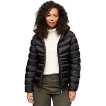 Superdry Damen. W5011724A Fuji Steppjacke mit Kapuze schwarz (S), Lässig, Polyester