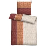 biberna Biber-Bettwäsche GARLA, Burgund - Orange - 135 x 200 cm - Baumwolle - mit Reißverschluss