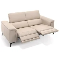 Sofanella 2-Sitzer Leder LIVORNO, Relaxsofa, Designsofa, Designer Couch, Italienisches Sofa, 2er Sofa beige