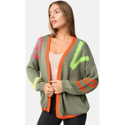 PM SELECTED Damen Trendige Baumwolle Strickjacke Cardigan im 80ies Style in Einheitsgröße PM78