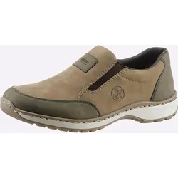 Slipper RIEKER, Herren, Gr. 41, braun (camel), Lederimitat, sportlich, Schuhe