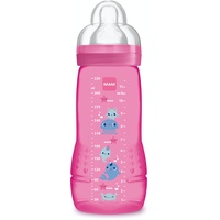 MAM Baby MAM - Easy Active Babyflasche 6+ Monate (330 ml) pink – Babyflasche mit Silikonsauger mit superschnellem X-Geschwindigkeits-Durchfluss – Babyflasche mit luftdichtem Verschluss