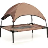 fudajo Hundebett mit Dach 122 x 91 cm Braun