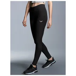 Leggings TRIGEMA "TRIGEMA Leggings aus Polyester/Elastan", Damen, Gr. S, US-Größen, schwarz, 85% Polyester (Bioactive), 15% Elastan, Basic, Hosen