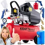 Ölgefüllter Kompressor 24 L KD400 Werkzeugset 8 in 1 Druckluft Mobil Einsatz