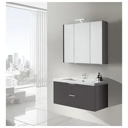 Badmöbel-Set EPIL Serie MBF, anthrazit matt, 2 Auszüge, Breite 1060 mm - 93 230 69