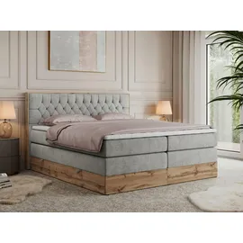 MKS Boxspringbett 160 x 200 cm H4 Hellgrau