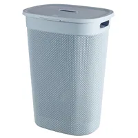 Curver Hamper Wäschekorb aus recyceltem Kunststoff, 55 l, Blau,