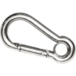 Edelstahlkarabiner mit Öse - ORANGEMARINE 6 MM