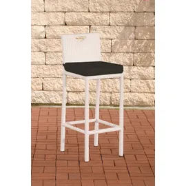CLP Polyrattan Garten Barhocker Mari anthrazit/weiß