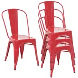 MCW Bistrostuhl MCW-A73 Metall rot 4er Set
