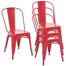 MCW Bistrostuhl MCW-A73 Metall rot 4er Set