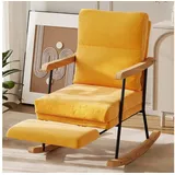 BELUPAI Schaukelstuhl Schaukelsessel mit Fußstütze, für Schlafzimmer (Set, 1 St), Lesesessel für Wohnzimmer, Schlafzimmer, Gelb gelb
