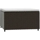 vidaXL Gartenhocker mit Kissen Braun Poly Rattan